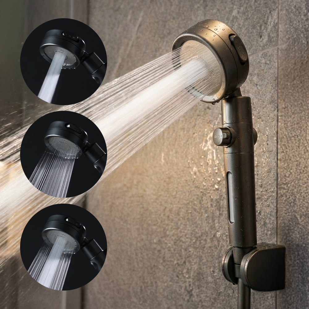 해피달링 온오프 필터 샤워기 헤드 수압상승 고압 절수 욕실 교체 +리필5p 세트 제품 이미지