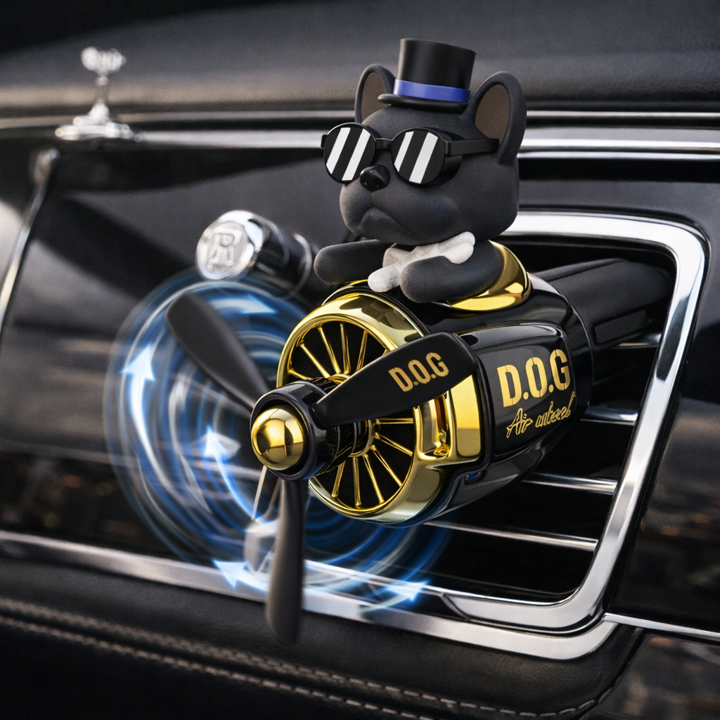 도그독 에어휠 차량용 방향제 명품 프로펠러 고급 자동차 불독 비행기 디퓨저 블랙체리