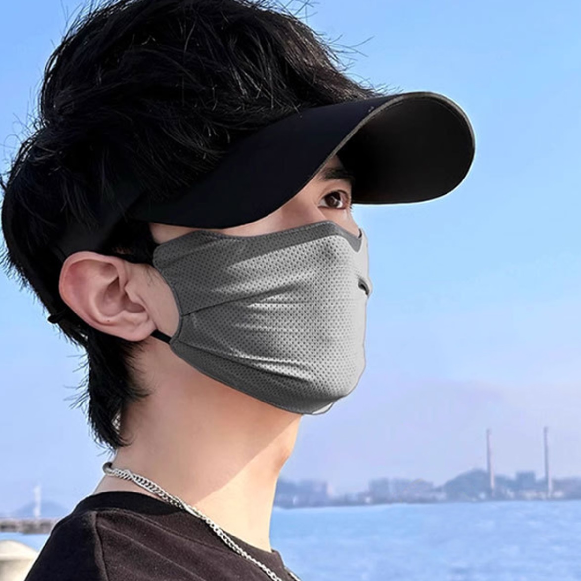 등산용마스크 골프용 마스크 달리기 마라톤 운전용 테니스 낚시용 마스크 - 메인 이미지