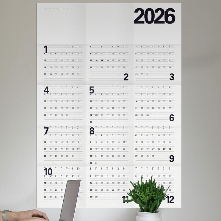 1년 전체 2026포스터달력 대형 2026한장달력 벽 - 상세 이미지 4