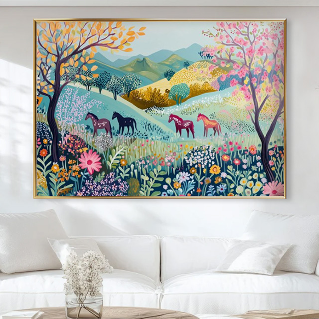 붉은 사랑의 말 그림 북유럽 대형 인테리어 포스터 액자 감성 아트포스터 - 상세 이미지 5