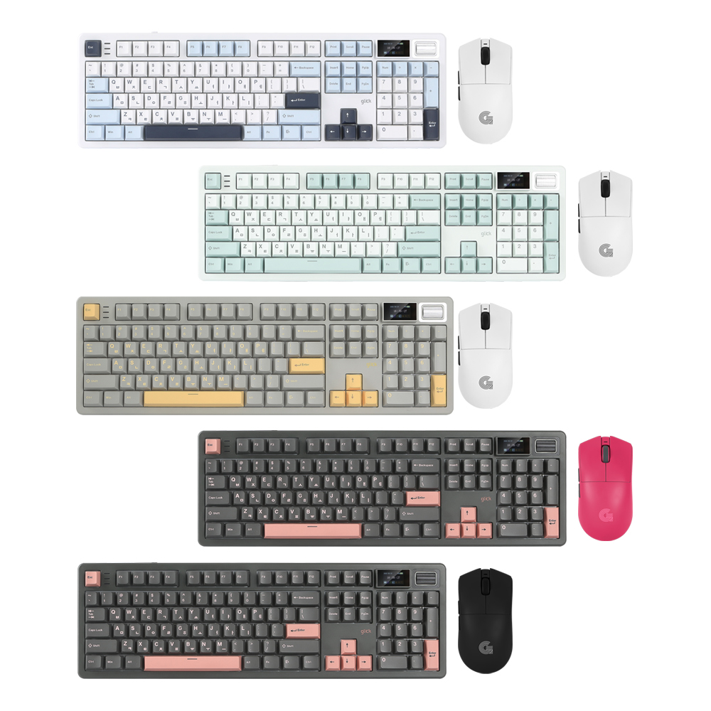 지클릭커 파도프로젝트 WMK800B 8K 매크로 풀윤활 무선 블루투스 기계식 키보드 마우스 세트 화이트마린RC1 - 상세 이미지 4