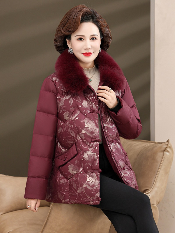 겨울 할머니 패딩 70대 80대 기모 중년 여성 점퍼 - 상세 이미지 4