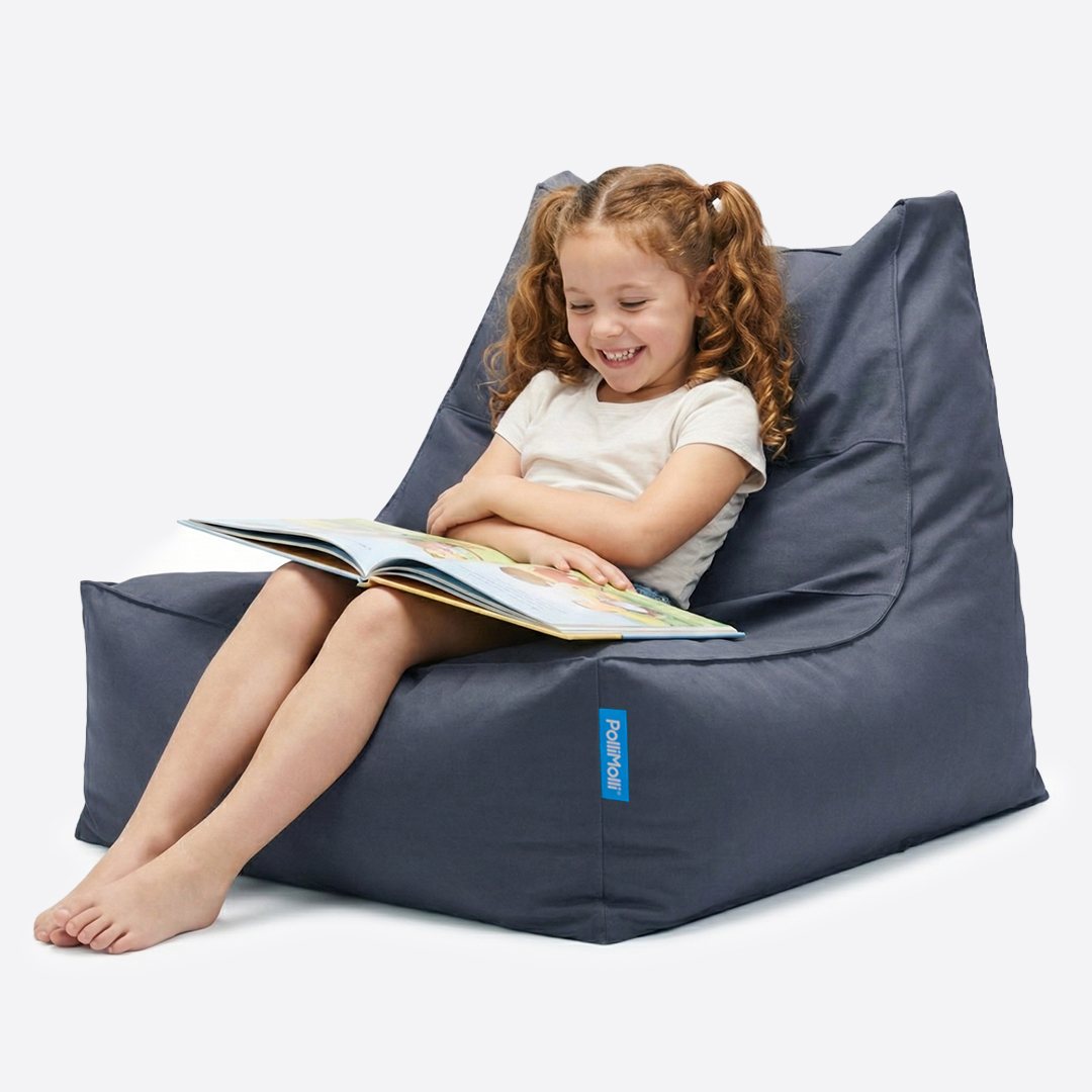 폴리몰리 607S 유아 키즈 코튼 빈백 소파 아동 의자 순면 방수 속커버, 웜그레이