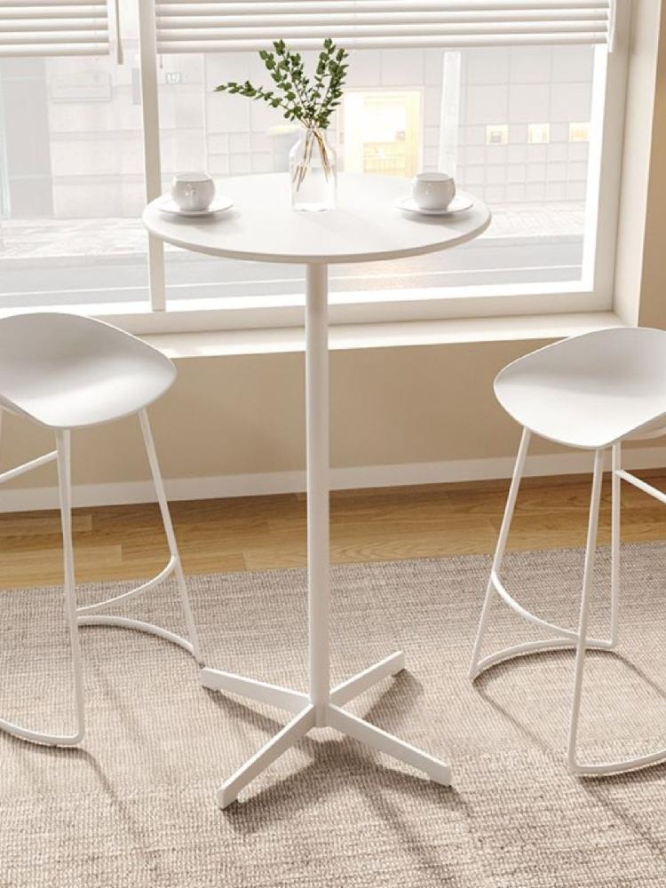 스탠딩 테이블 라운드 홈바 원형 원탁 카페 협탁 인테리어 50CM 다크 월넛 블랙 다리(105CM - 상세 이미지 4