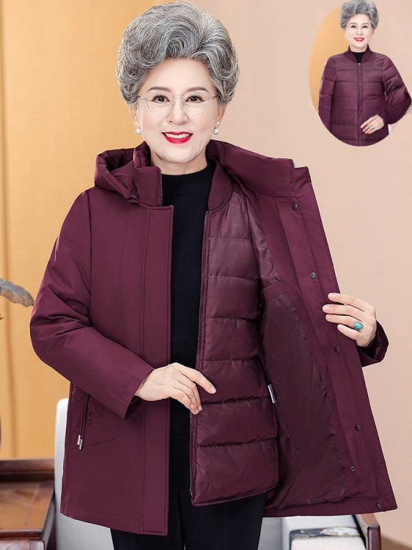 할머니 패딩 덕다운 70대 80대 중장년 오리털 점퍼 파카 - 상품 이미지