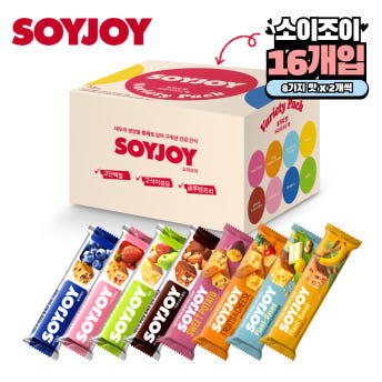 소이조이 고단백질 고식이섬유 글루텐프리 8종 버라이어티팩, 16개입, 1개