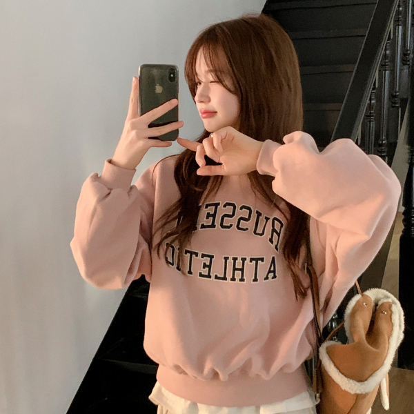 프린팅 라운드 양기모 긴팔 맨투맨 ts4825 - 메인 이미지