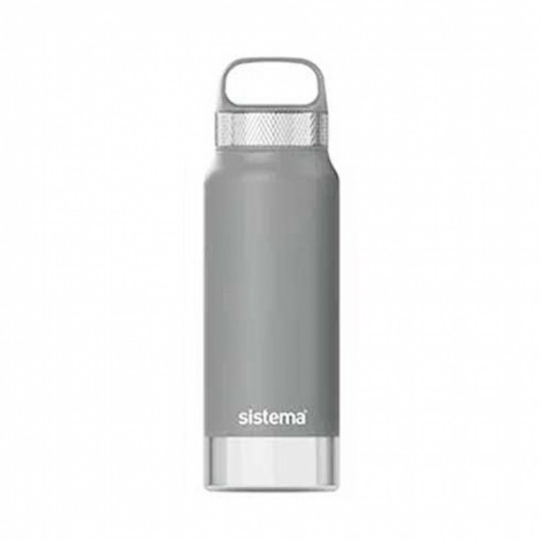 시스테마 손잡이 스텐 보냉 보온 물병 650ml (그레이) - 상품 이미지