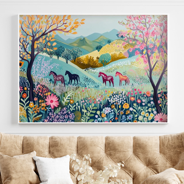 붉은 사랑의 말 그림 북유럽 대형 인테리어 포스터 액자 감성 아트포스터 - 상세 이미지 3