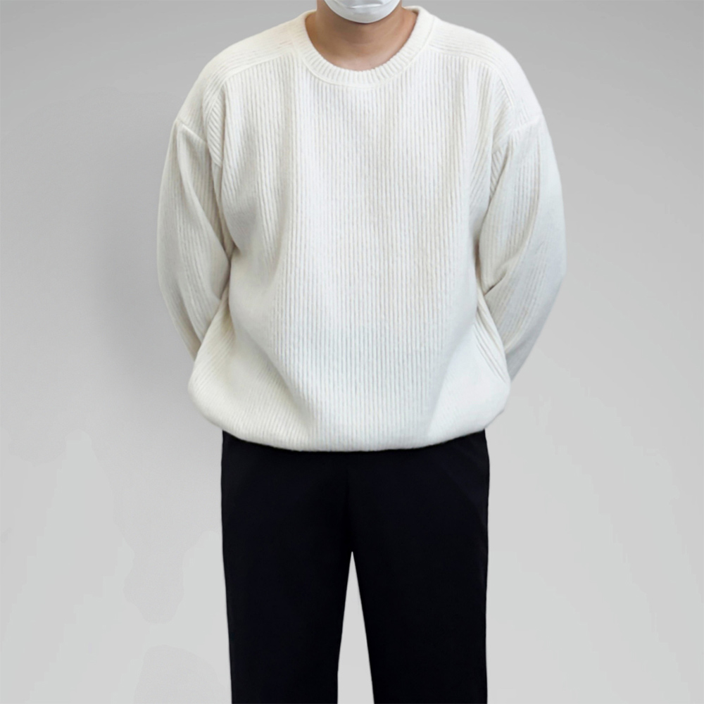 남자오버핏니트 워셔블니트 기모 이미지 8