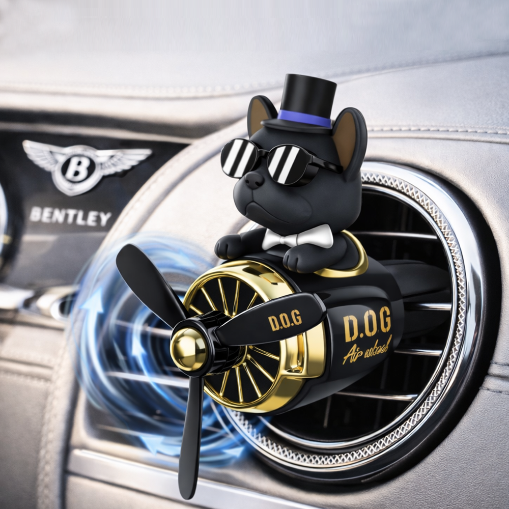 도그독 에어휠 차량용 방향제 명품 프로펠러 고급 자동차 불독 비행기 디퓨저 블랙체리