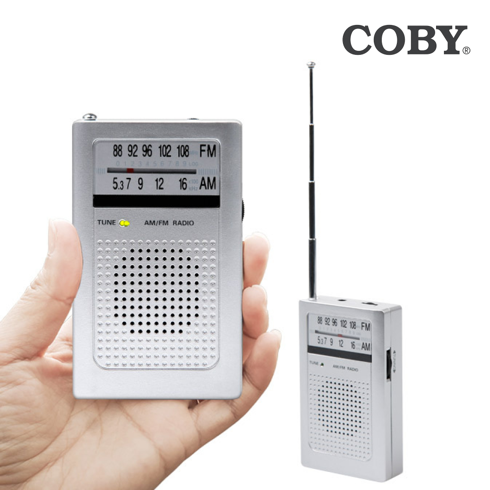 코비 COBY 미니 라디오 AM FM 휴대용 재난대비 비상용 스피커 건전지 CXPR30 - 상세 이미지 2