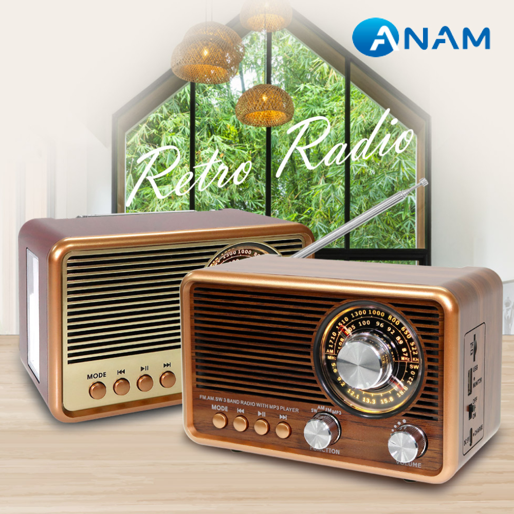 아남 ANAM 레트로 블루투스 FM 라디오 스피커 클래식 디자인 USB SD카드 R50 - 상세 이미지 4