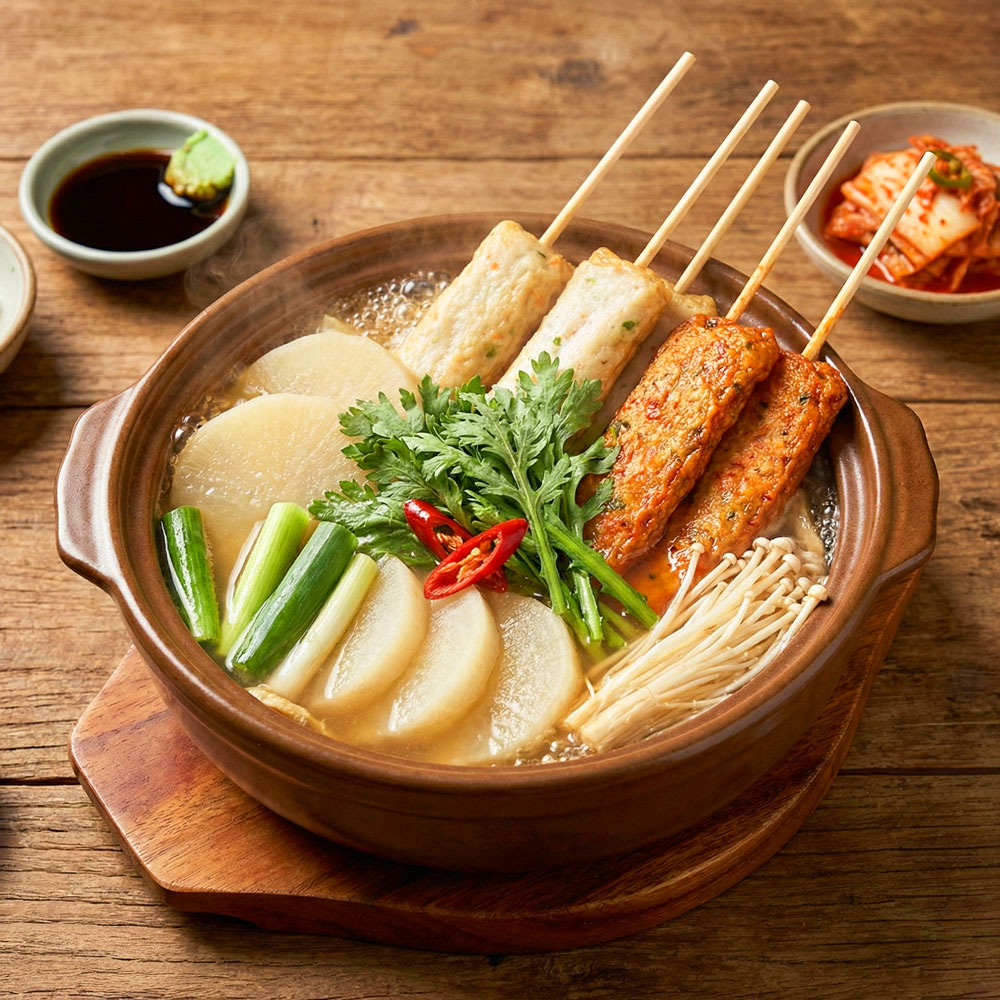 [산아푸드] 수제 기본 어묵탕 키트 (모둠어묵+육수소스 2팩) 오뎅탕 아이간식 술안주 - 상품 이미지