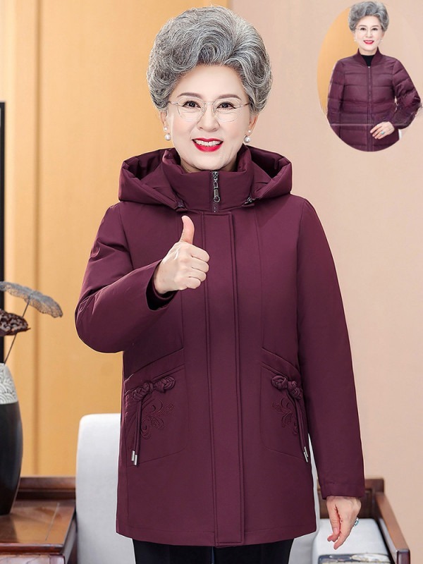 할머니 패딩 덕다운 70대 80대 중장년 오리털 점퍼 파카 - 상세 이미지 5