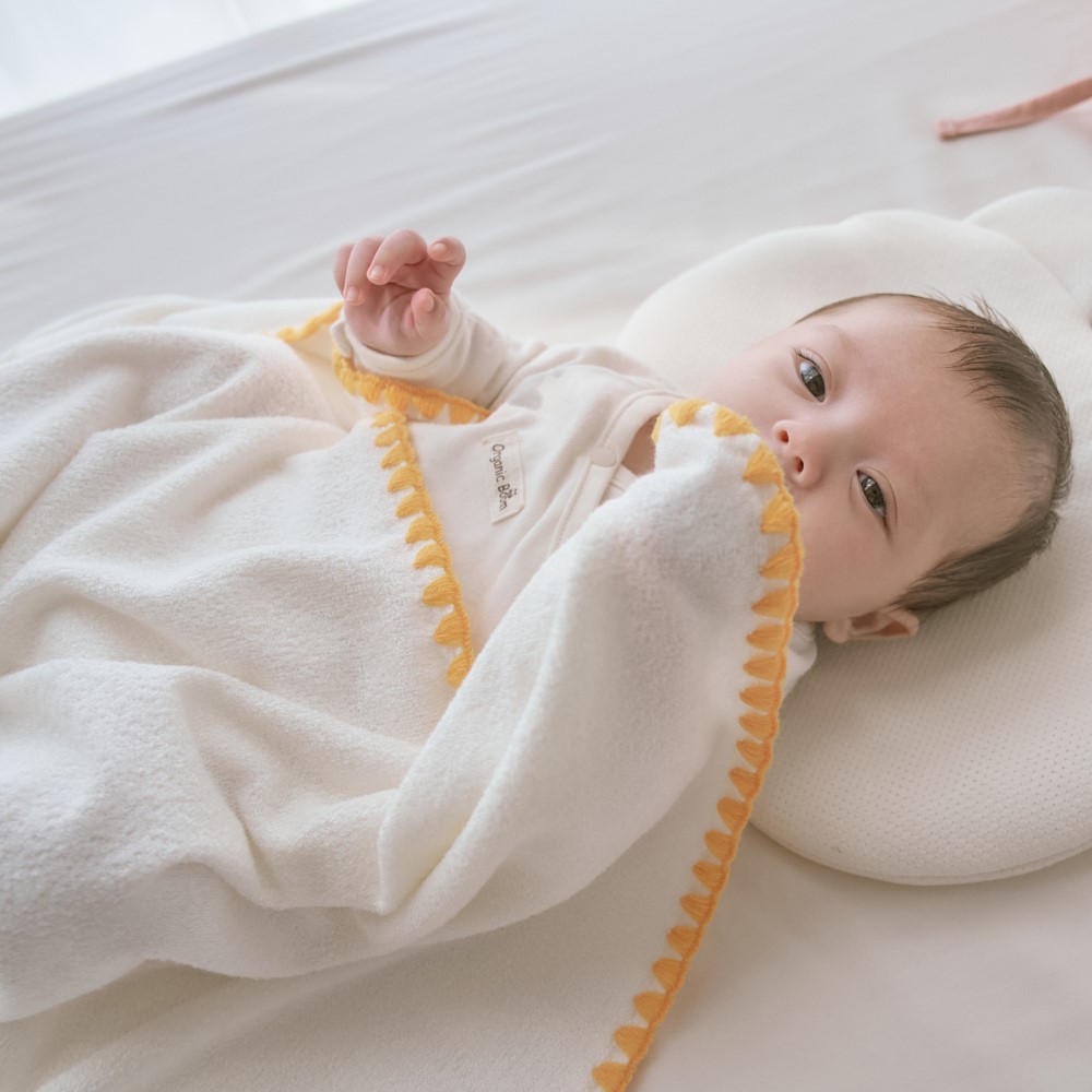 베베데코 부드럽고 먼지없는 아기 속싸개 겸용 모달 테리 블랭킷 멜로스티치 낮잠이불
