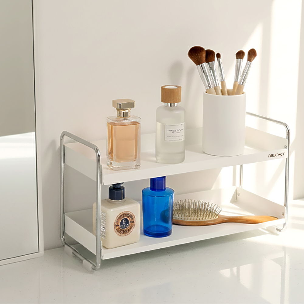 책상 위 미니 2단 미드센추리 정리 선반 400 화이트