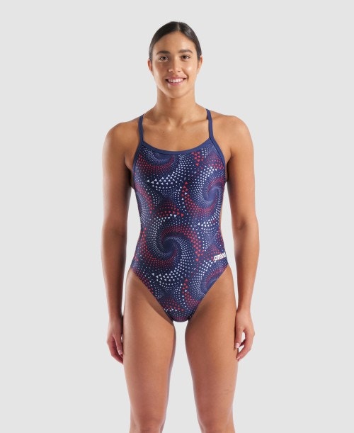 Arena Fireflow Challenge Back One Piece Navy/Red White Blue, 40 - 상세 이미지 2