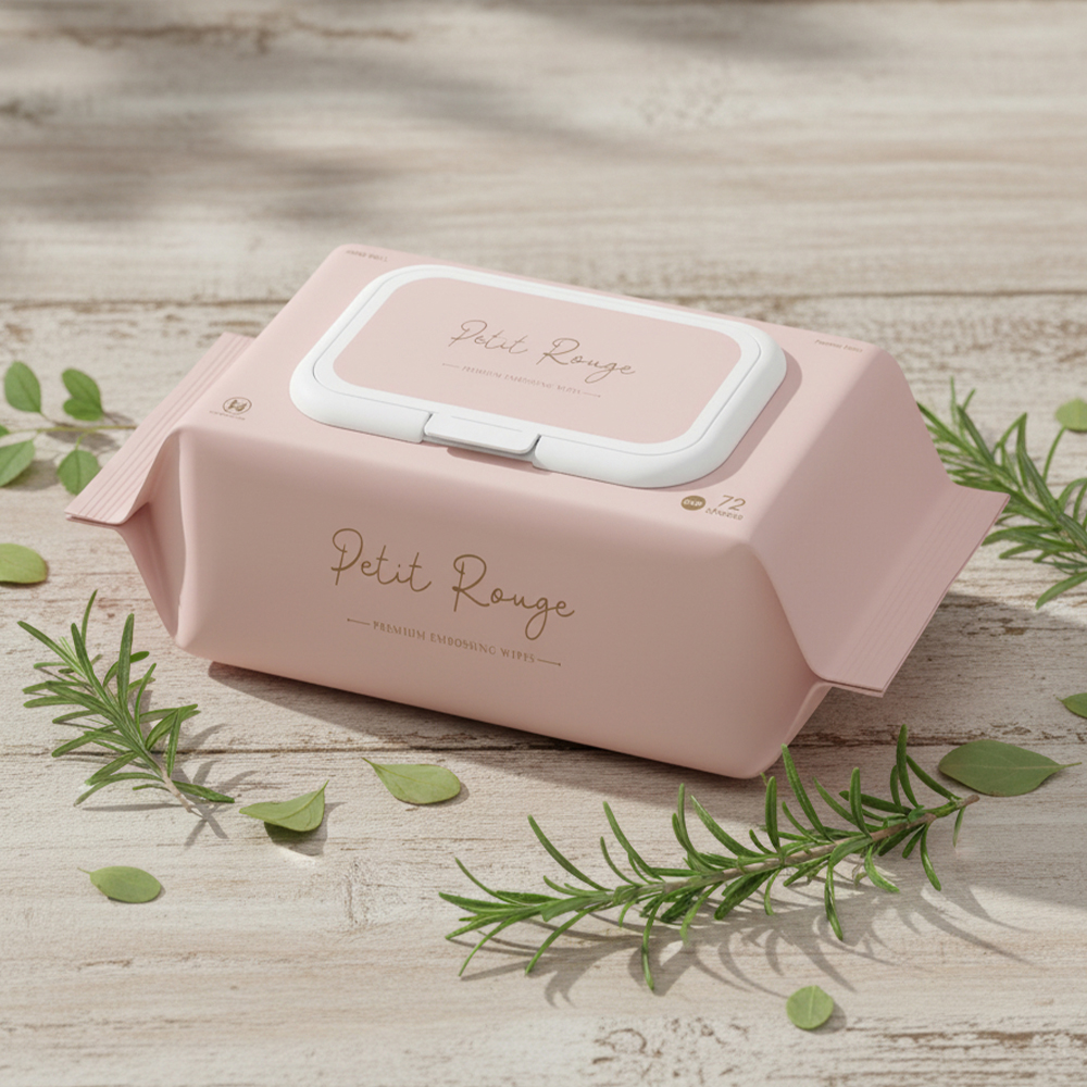 쁘띠루쥬 70평량 프리미엄 엠보싱 초순수 아기 물티슈 캡형, 72매