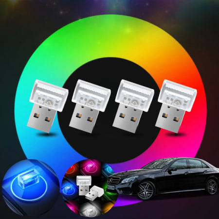 벤츠 E350 W212 (M276) 차량용 USB LED 무드등 7컬러 앰비언트 조명 4개