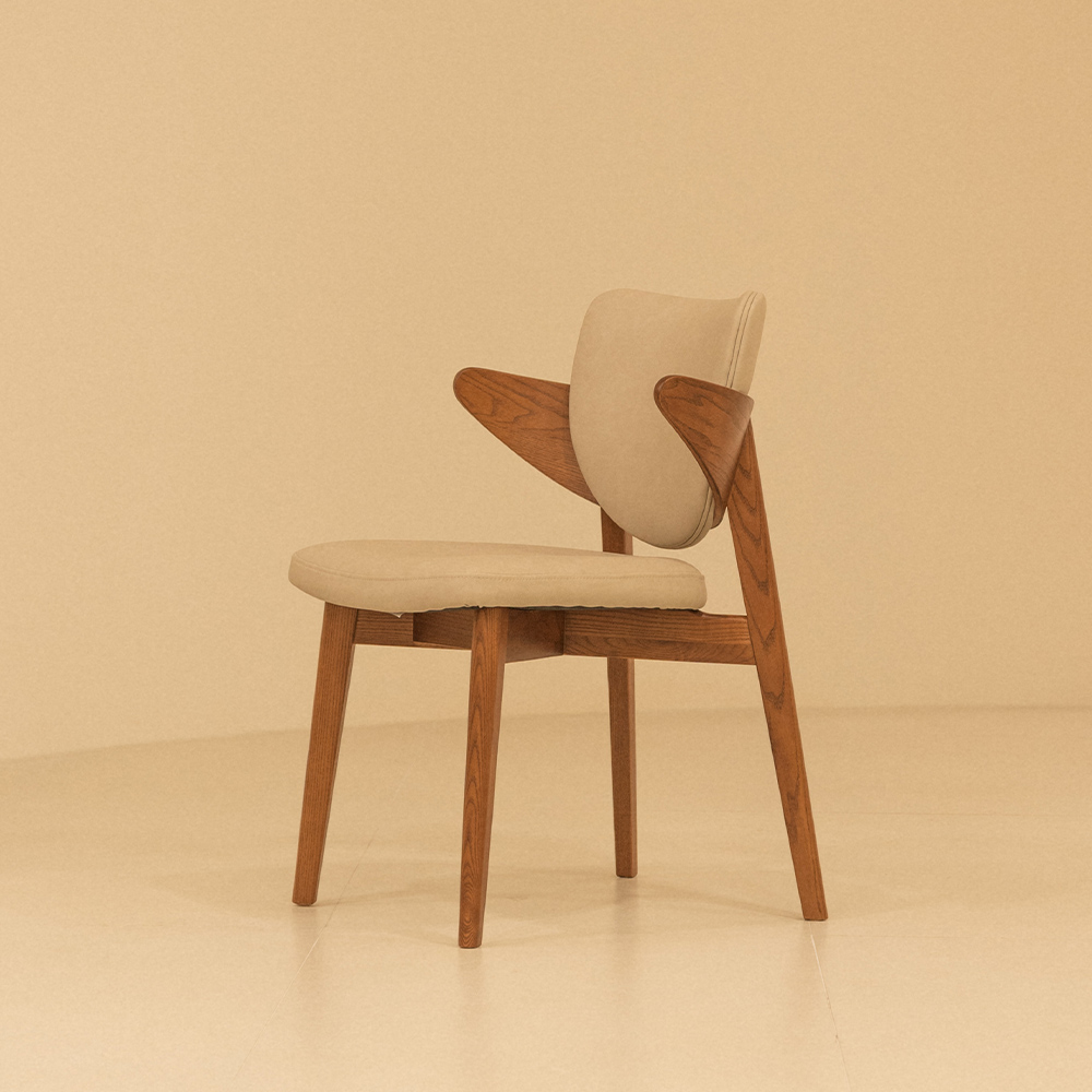 번드 리프 원목 카페 인테리어 의자 월넛