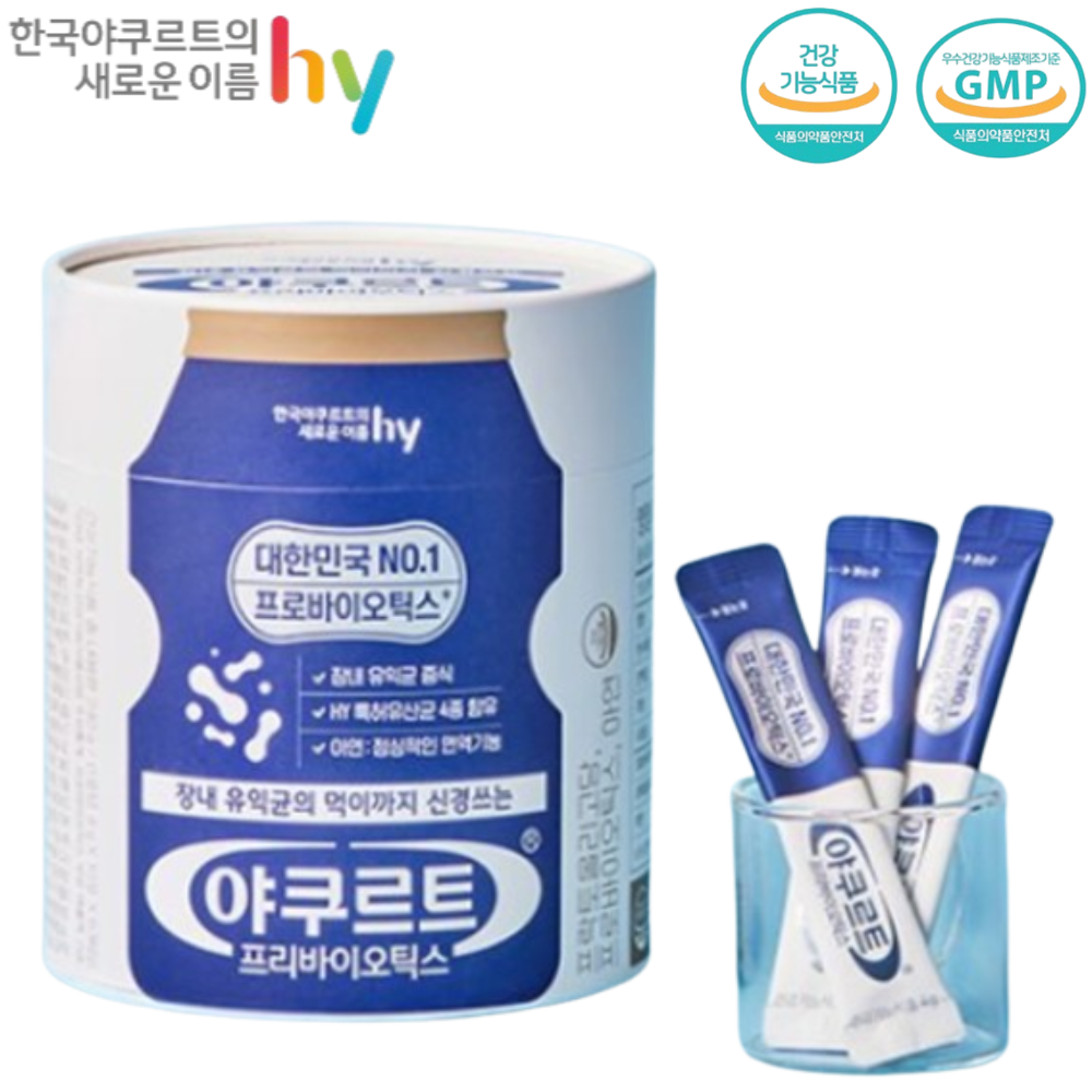 한국야쿠르트 프리바이오틱스 FOS 60포 1박스 2개월 장건강 유산균 먹이 프락토올리고당 - 상품 이미지