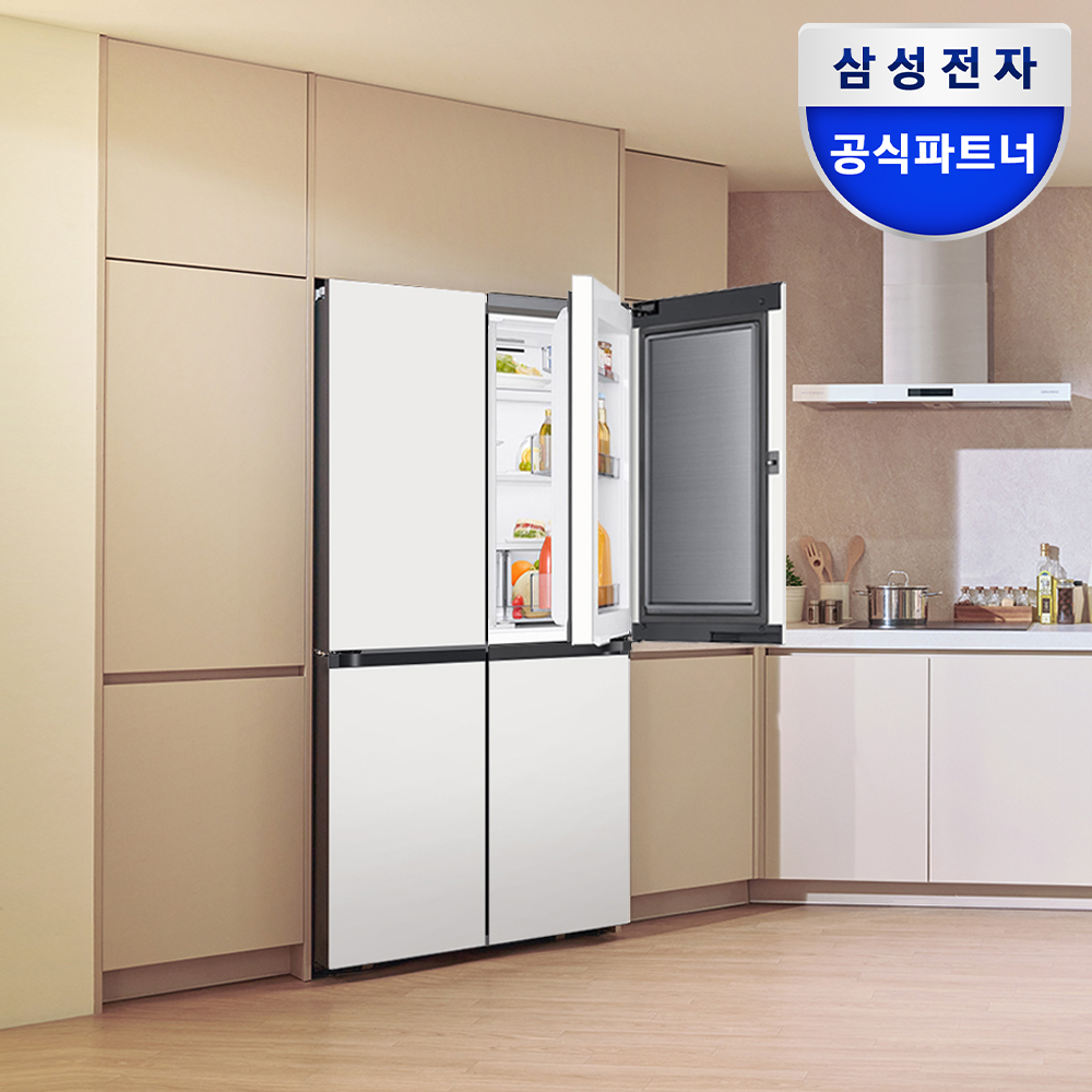 삼성 비스포크 AI 냉장고 대용량 900리터 1등급 4도어 양문형 푸드쇼케이스 에센셜화이트 - 상품 이미지