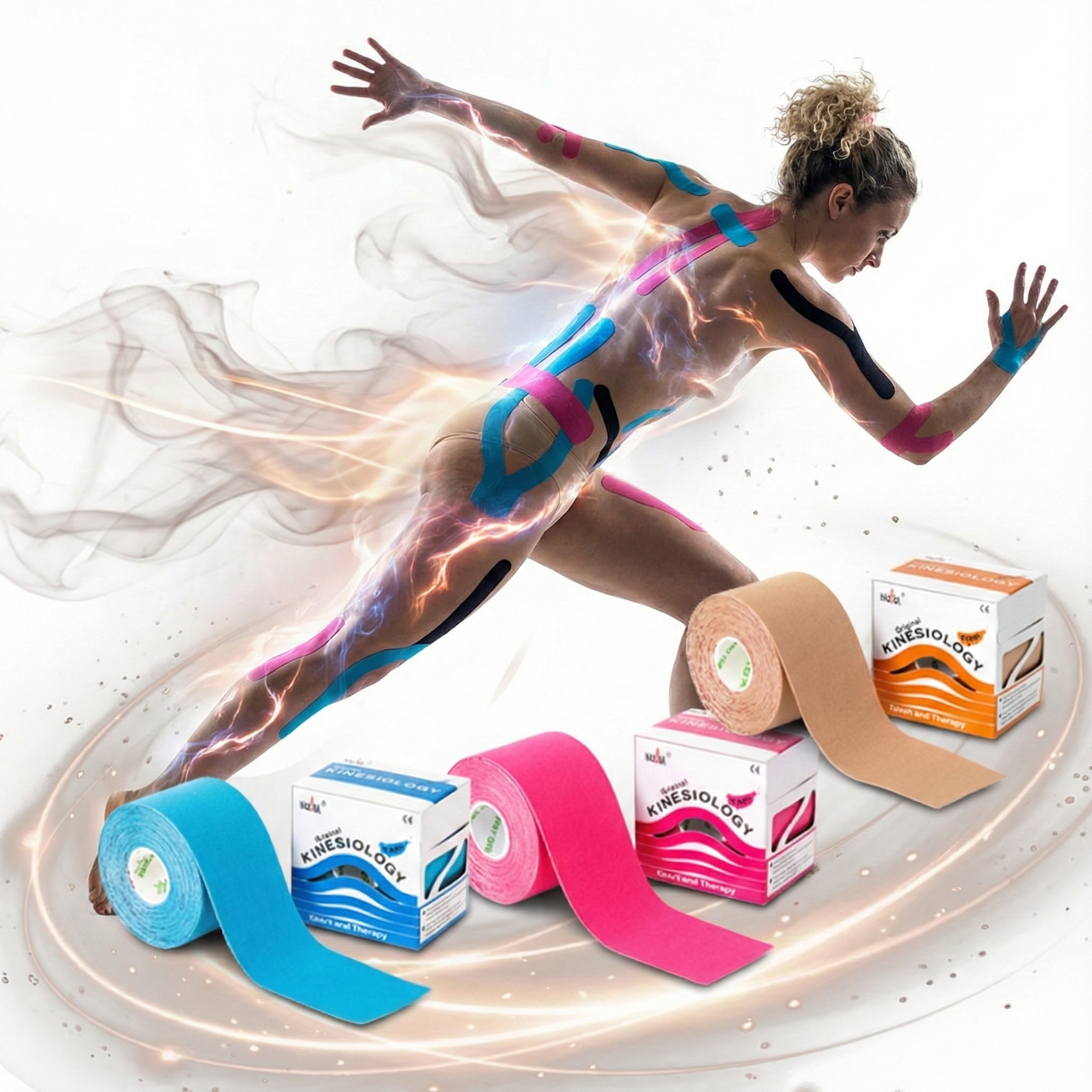 나사라 테이핑 5cm x 6롤 운동 헬스 키네시오로지 키네시올로지 근육 스포츠 테이프 이미지 1