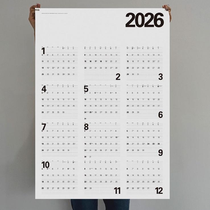 1년 전체 2026포스터달력 대형 2026한장달력 벽 - 상세 이미지 3