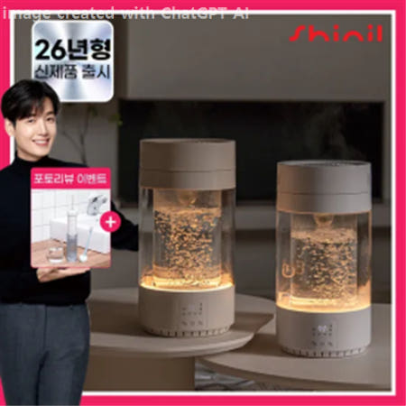 [26년형/포토리뷰이벤트] 신일 3.5L 가열식 무드등 스텐레스 가정용 물멍 가습기 SUH-CV600ZA