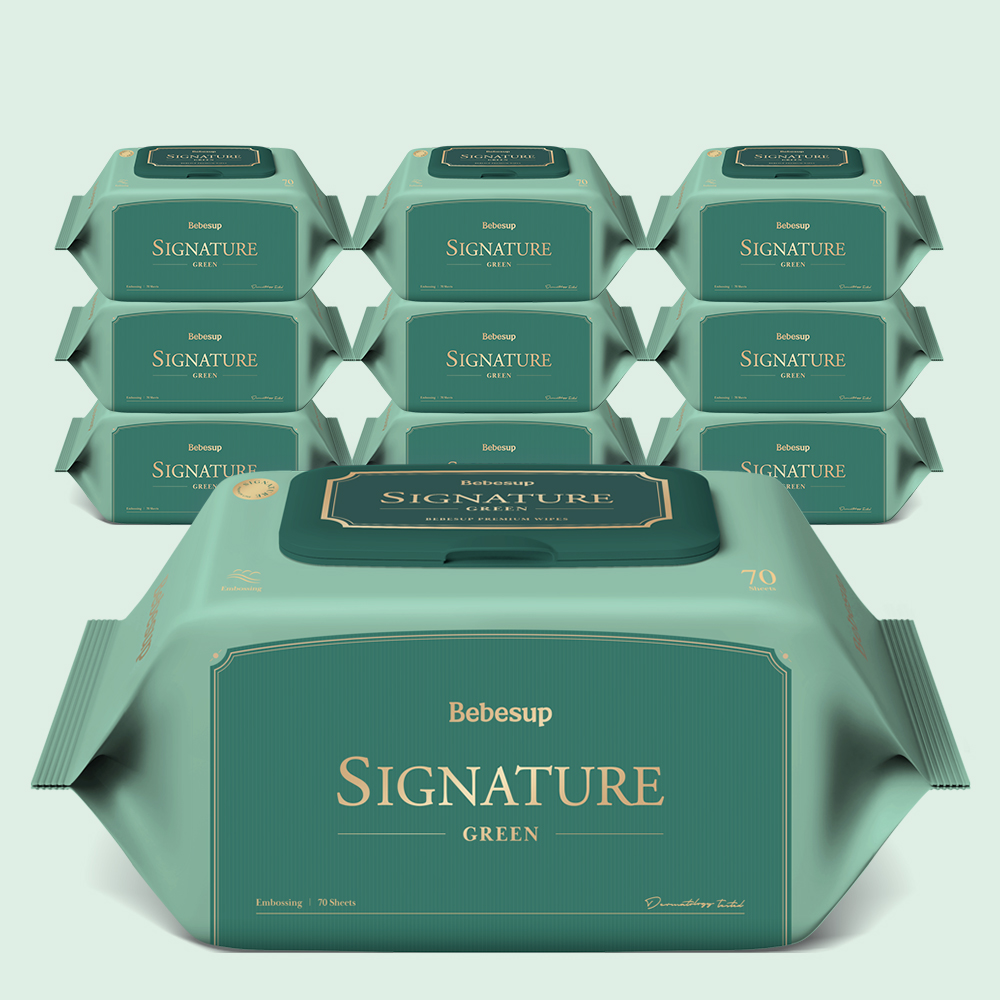베베숲 아기물티슈 시그니처 그린 캡형 70매, 10개 제품 이미지