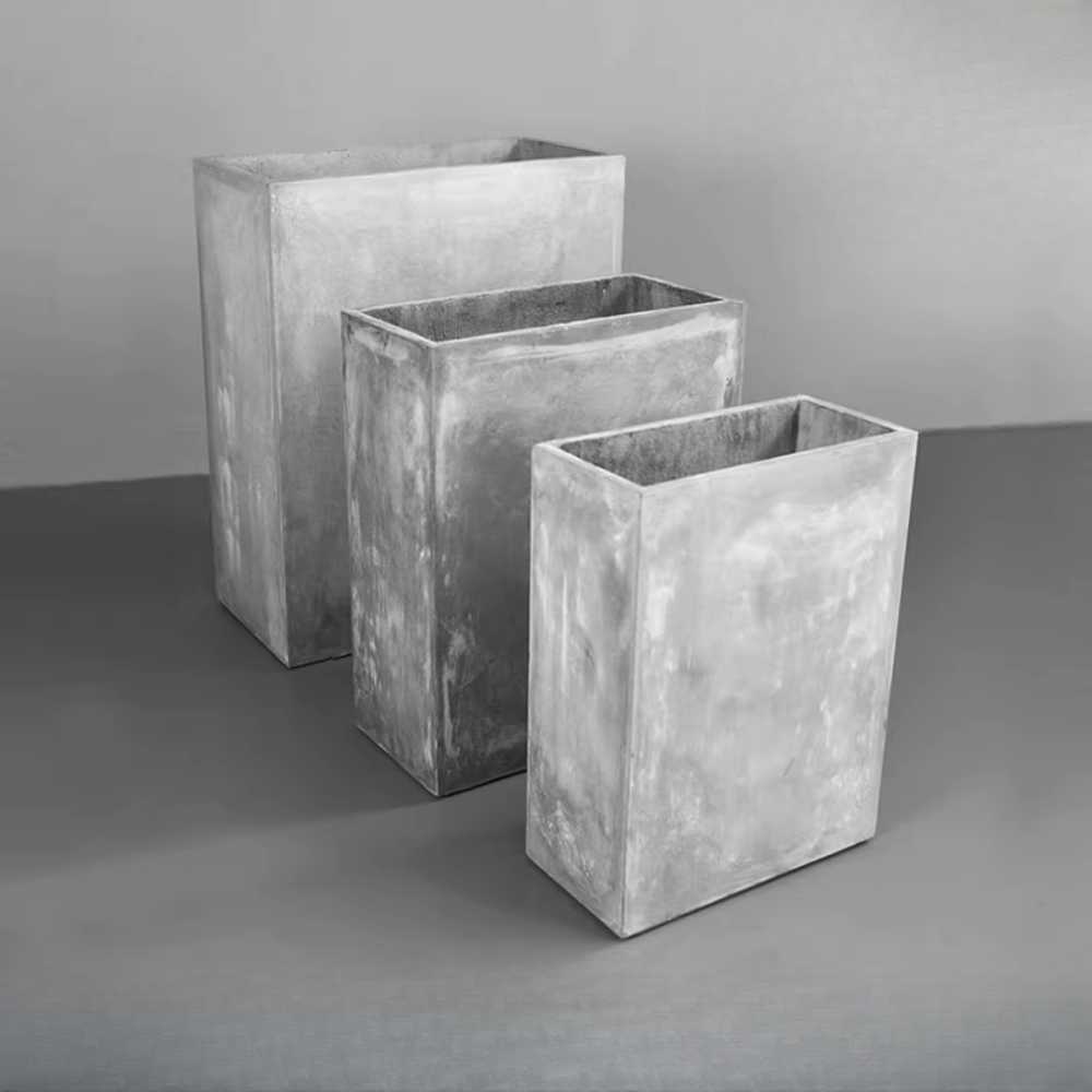 직사각 화분 시멘트 플랜터 긴 텃밭용 조경 박스 시멘트 (70x34x85cm) - 상품 이미지