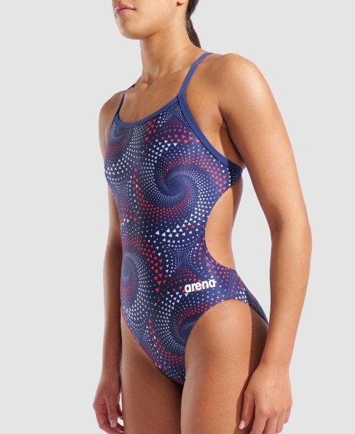 Arena Fireflow Challenge Back One Piece Navy/Red White Blue, 40 - 메인 이미지