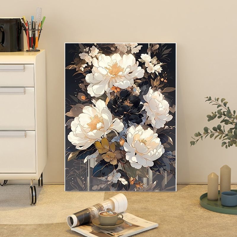 유화그리기세트 꽃그림 DIY 셀프페인팅 명화그리기 숫자그림 캔버스페인팅 대형 캔버스액자 - 상세 이미지 4