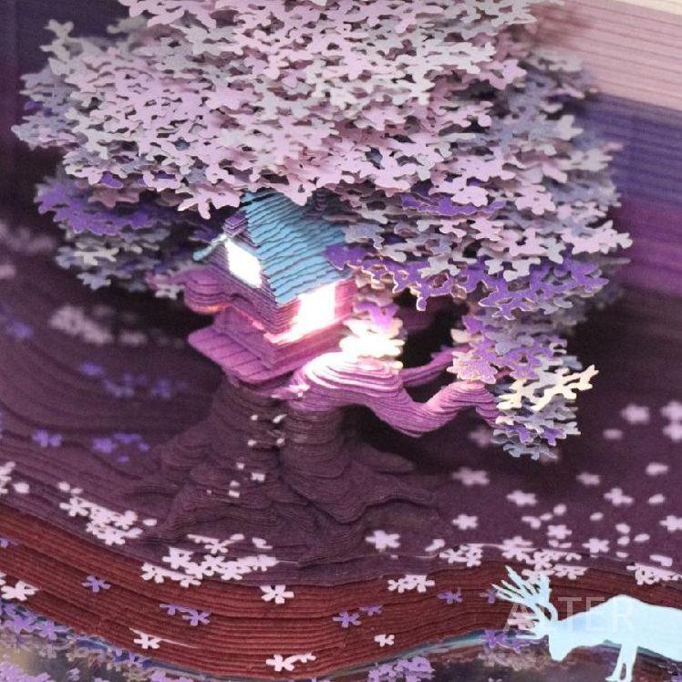 뜯어쓰는 입체달력 캘린더 신년 선물 새해 메모지 3D 버건디 약속 메모 - 상세 이미지 2