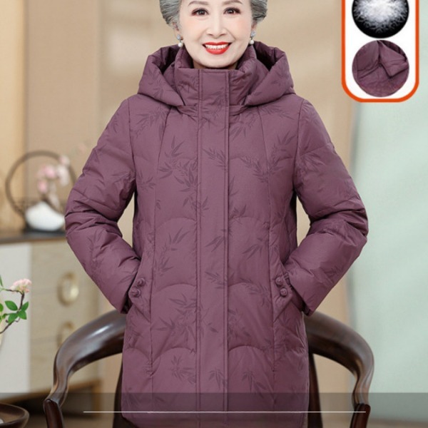 할머니 패딩 덕다운 70대 80대 중년여성 오리털 점퍼 파카 - 상세 이미지 4