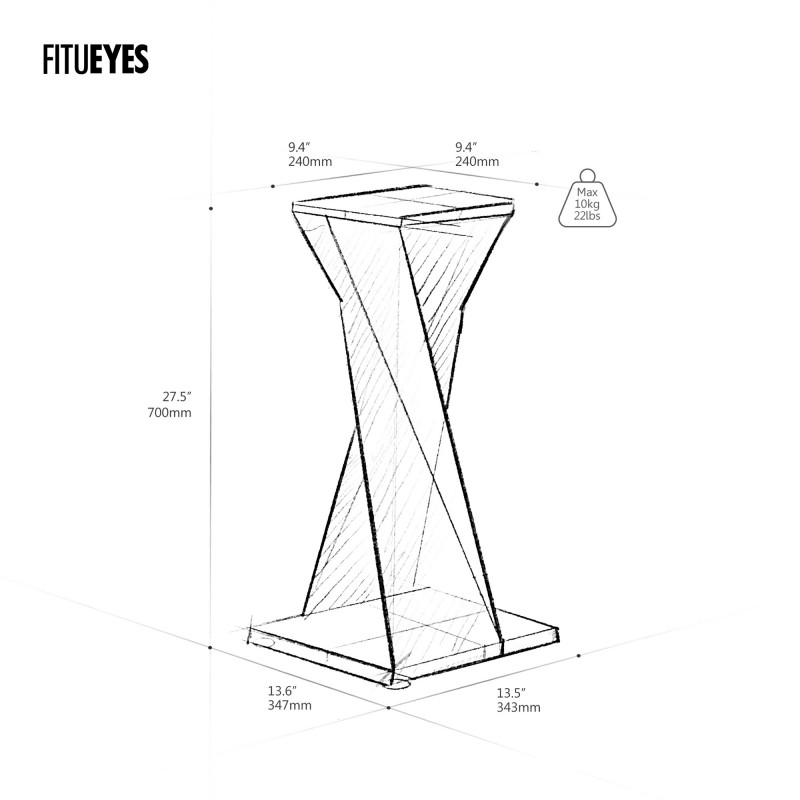 FITUEYES 스피커 스탠드 거치대 우드 플로어 홈 오디오 서라운드 사운드 시스템 - 상세 이미지 5