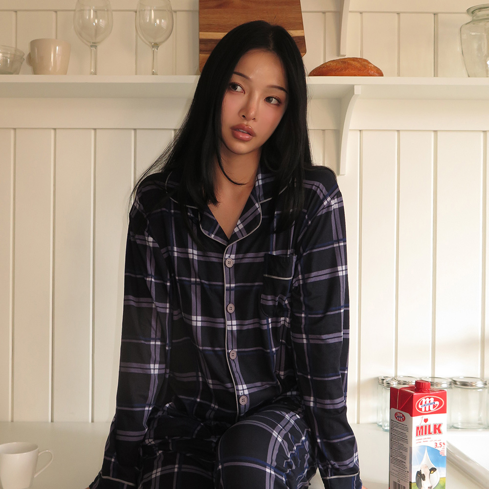 [강경민 PICK] 소프킨 미드나잇 긴팔 카라 커플 잠옷 세트 홈웨어 제품 이미지