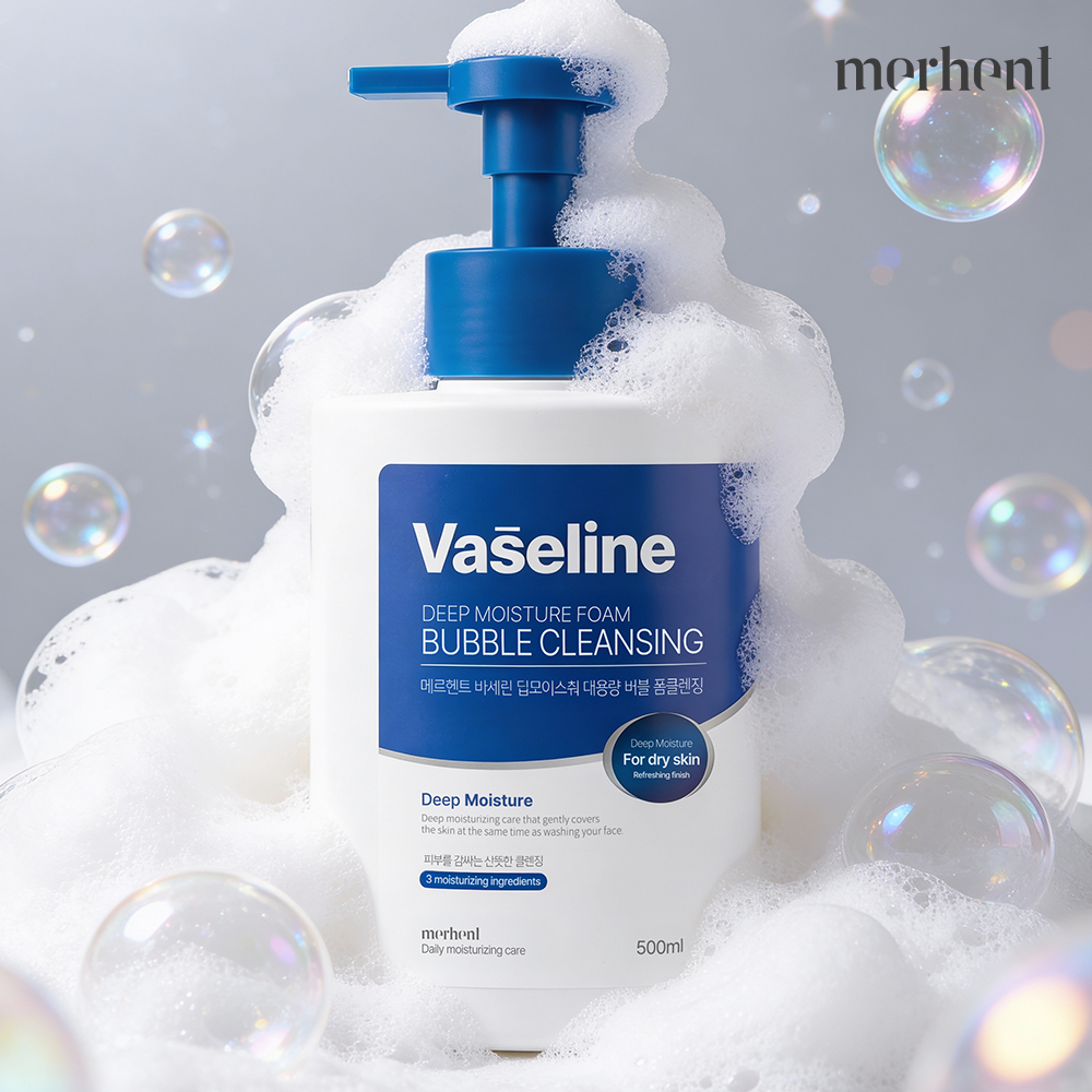 1+1 메르헨트 바세린 버블 대용량 폼클렌징 500ml 약알칼리 세안제 거품 저자극 이미지 2