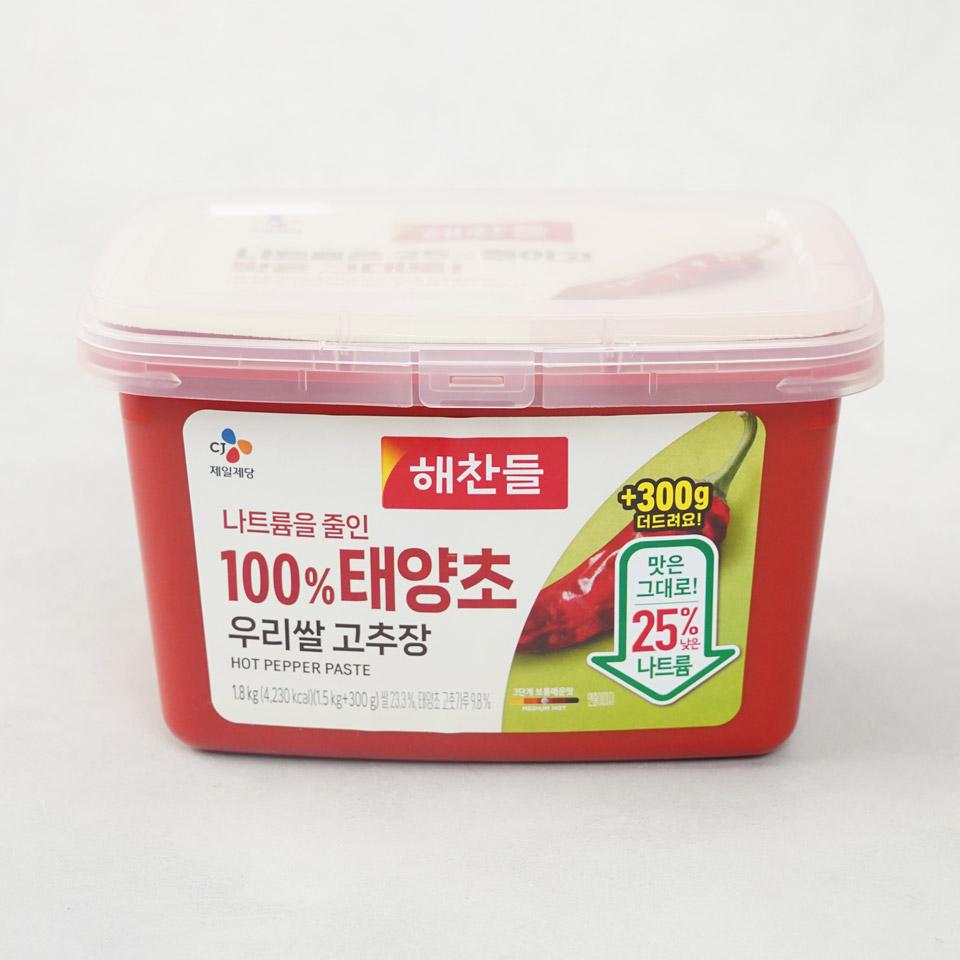 메가마트 CJ 해찬들 나트륨을 줄인 우리쌀 고추장 1.5kg+300 - 상품 이미지