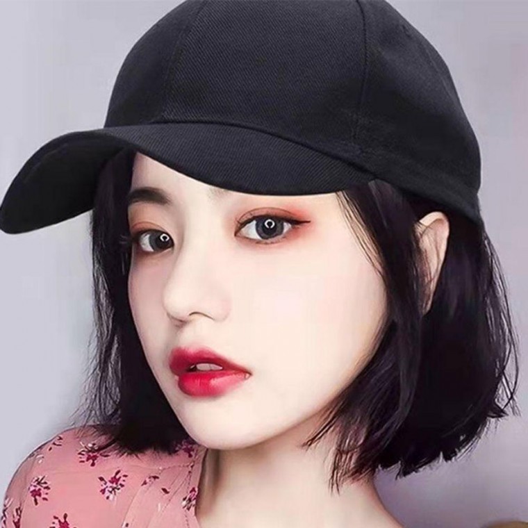 짧은가발 베이직 모자일체형 단발머리 - 상품 이미지