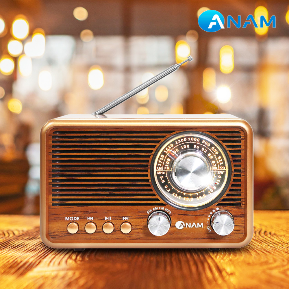 아남 ANAM 레트로 블루투스 FM 라디오 스피커 클래식 디자인 USB SD카드 R50 - 상품 이미지