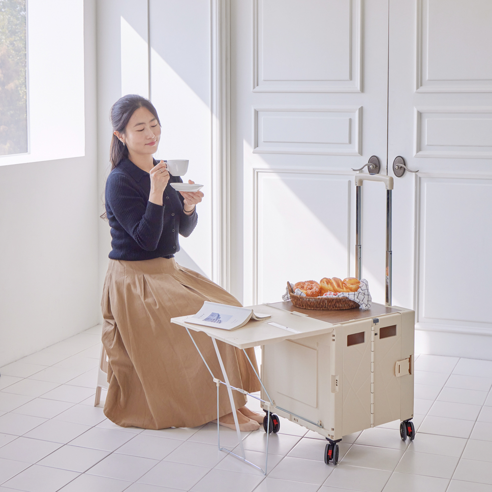 랄라 접이식카트 박스 시장 장바구니캐리어 마트 핸드 쇼핑 폴딩카트 4바퀴L