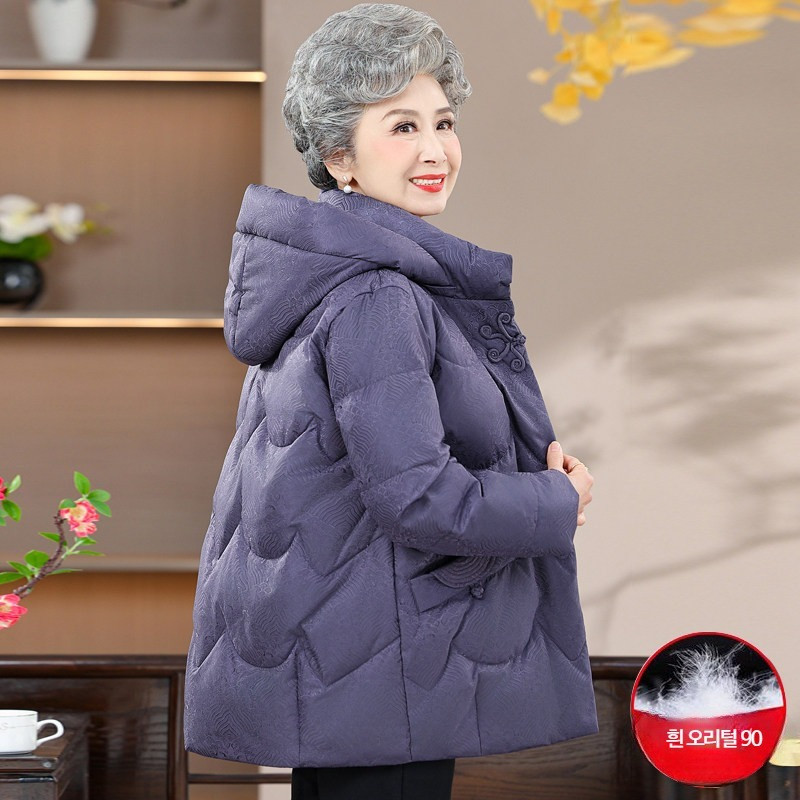 할머니 패딩 덕다운 70대 80대 중장년 오리털 점퍼 파카 - 상세 이미지 2