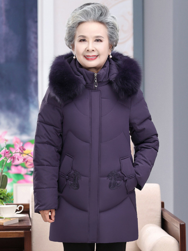 겨울 할머니 패딩 중년여성 70대 80대 두꺼운 점퍼 - 상세 이미지 4