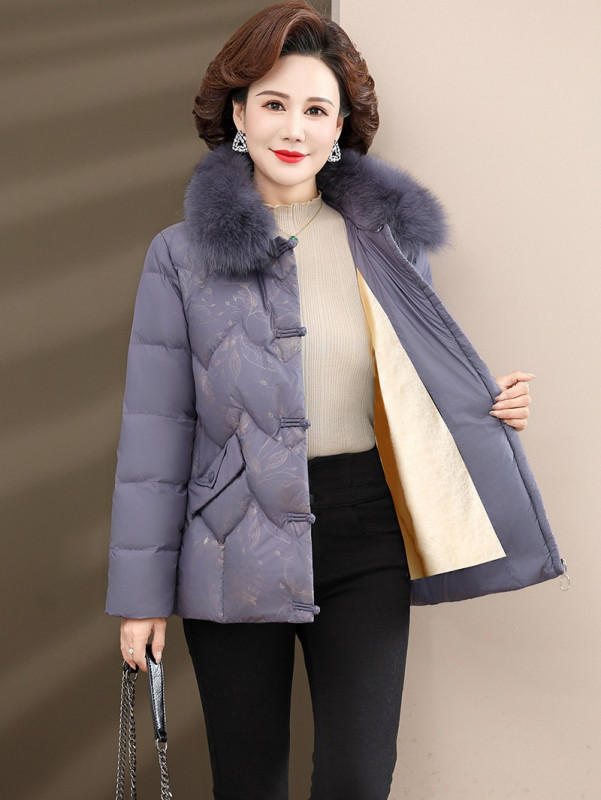 겨울 할머니 패딩 70대 80대 기모 중년 여성 점퍼 - 상세 이미지 5