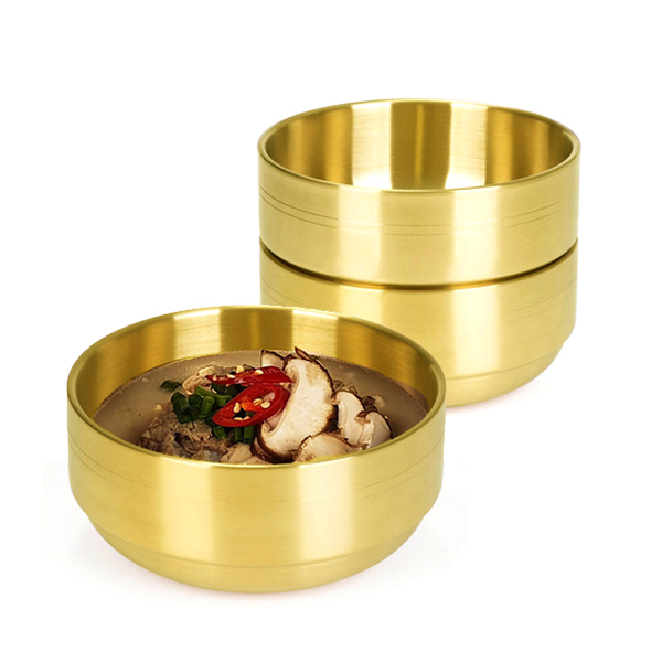 한국복진 티타늄 탕기 이중 스텐 업소용 대접 1개, 17cm - 상품 이미지