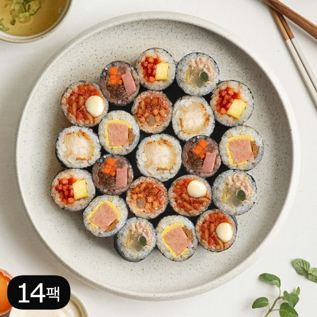 다신샵 저당 곤약꼬마김밥 김치치즈 외 7종 7+7팩 / 탄수화물저감