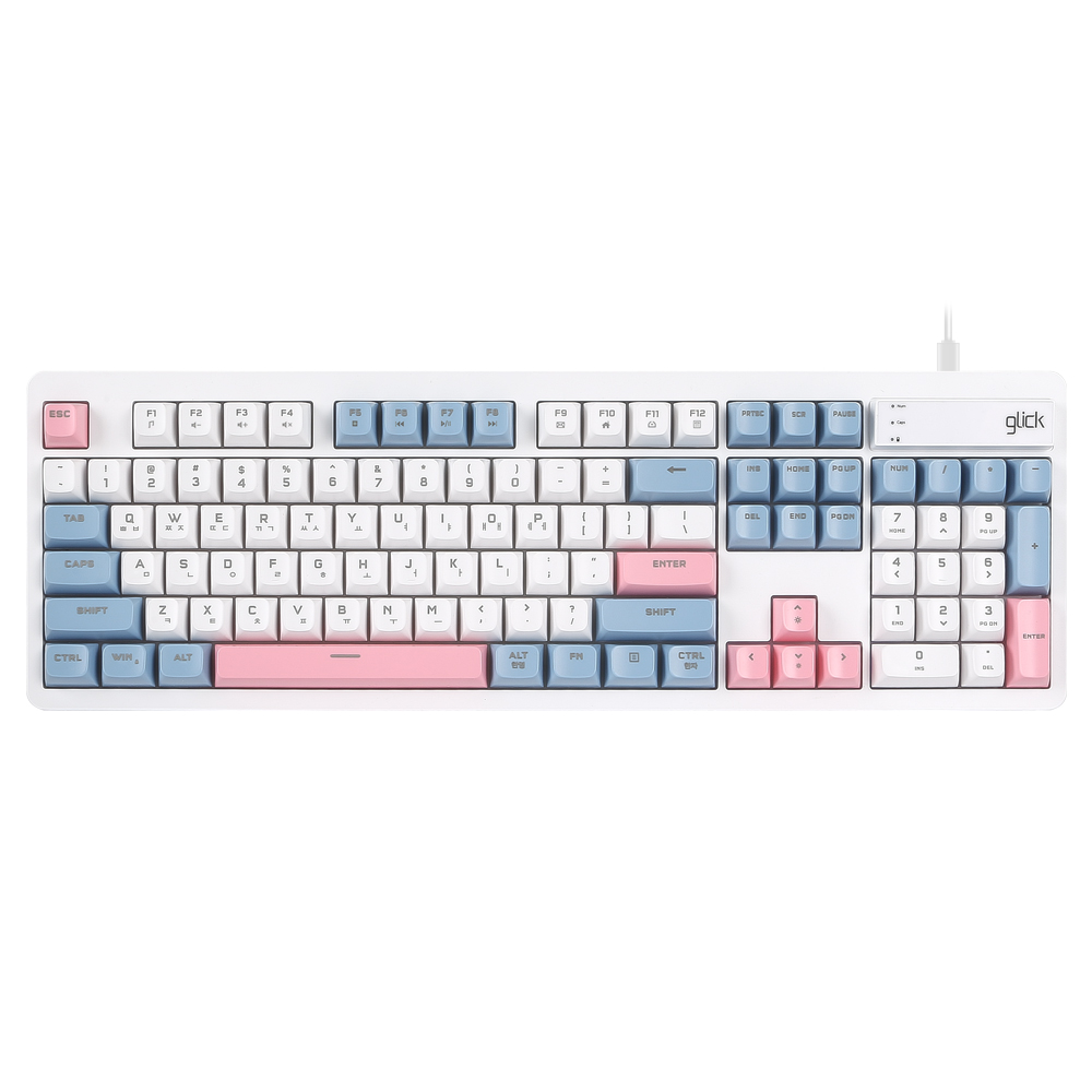 지클릭커 오피스프로 OPK50 사일런스M RGB 무소음방수키보드 104키 Sky Pink, 멤브레인 - 상품 이미지
